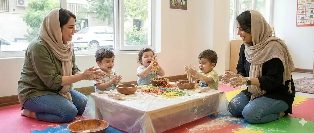 فواید کارگاه مادر و کودک | چرا حضور مادر در کلاس حیاتی است؟ 2 تقویت مهارت های اجتماعی و حسی در کارگاه مادر و کودک